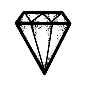 手绘黑色迷人钻石的素描.照片