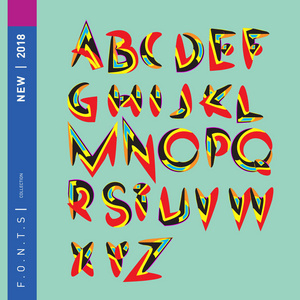 彩色字母的向量.设计和插图模板的独特字体.海报和标题出版物的排版.