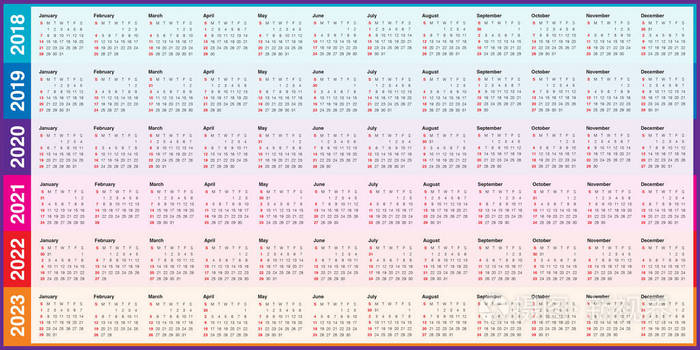 18 19年年21年22年23 年日历矢量插画 正版商用图片10uf5w 摄图新视界