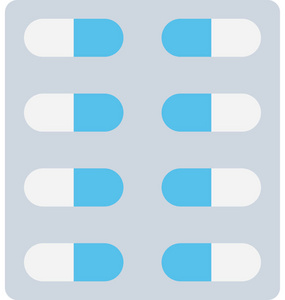 药丸剥离平面矢量图标