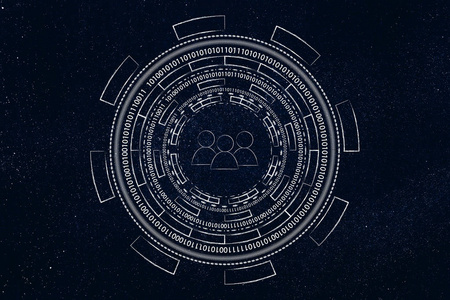 用户图标被抽象技术网络空间机制包围