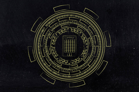 公司大厦被抽象技术包围了网络空间