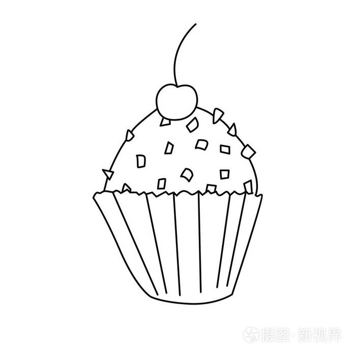 在大纲样式蛋糕图标插画-正版商用图片10uiu3-摄图新视界