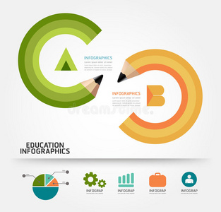 信息图教育铅笔概念图