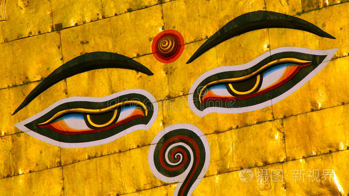 尼泊尔的象征加德满都的佛眼