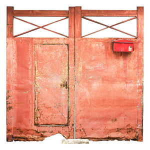 红铁旧铁门红照片