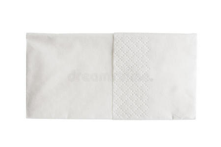 折叠的白纸手帕隔离在白色上