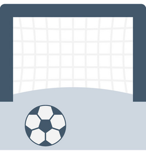 足球球门平面矢量图标图片