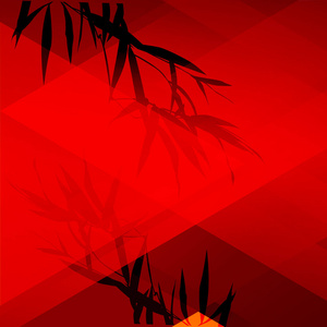 中国传统图案包。 红色抽象背景。 矢量插图