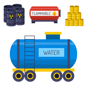 石油桶容器燃料桶存储行钢桶容量坦克天然的金属老肠子化工容器矢量图