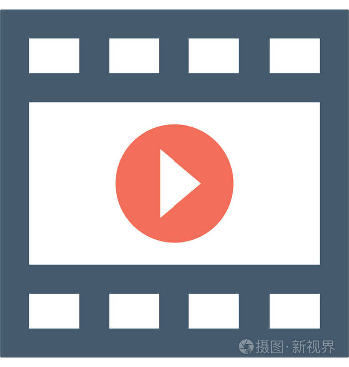 媒体播放器平面矢量图标