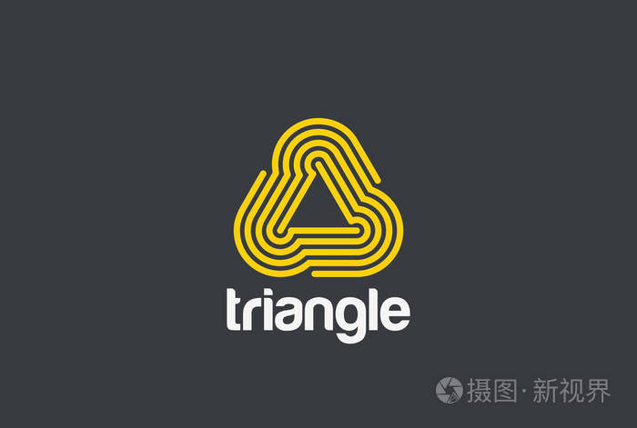 三角环无限标志抽象设计矢量模板线性风格