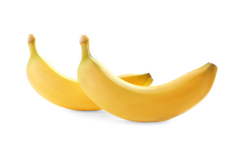 白色背景下成熟的香蕉