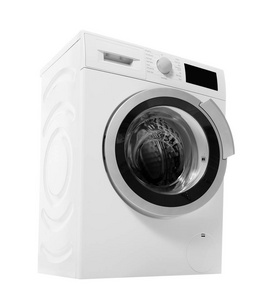 白色背景的现代洗衣机