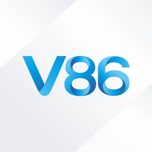 V86 字母和数字号码徽标图标