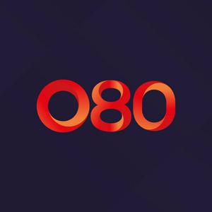 o80联合字母及编号标志矢量图