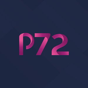 p72联合字母和数字标志矢量图