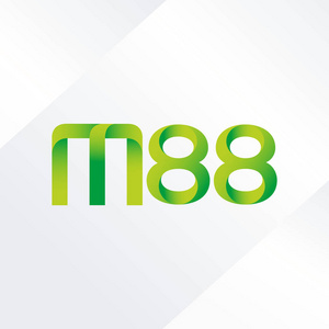 联合字母标志m88矢量插图