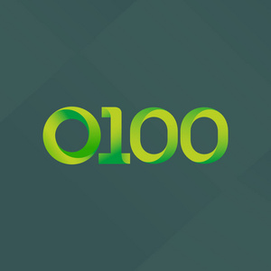 o100联合字母及数字标志矢量图