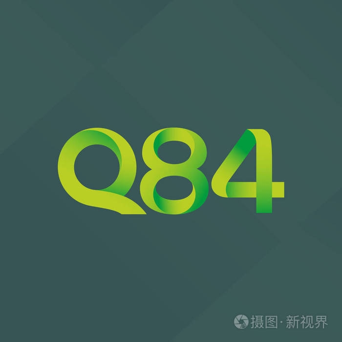 Q84联合字母和数字标志矢量图