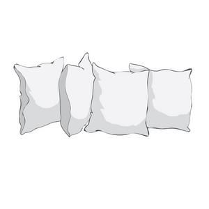 素描矢量插图枕头艺术枕头隔离白色枕头枕头枕头写意图形家庭自制图标图像墨水孤立物体轮廓放松，涂鸦，素描，素描，睡眠，柔和风格符号纺