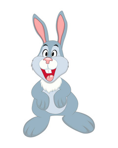可爱的卡通兔子。矢量插图。复活节兔子