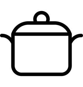 烹饪锅平矢量图标