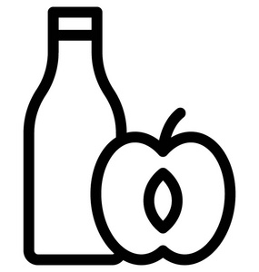 苹果汁平面矢量图标图片