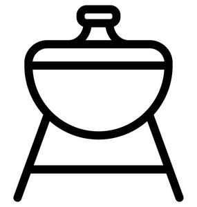 烧烤烤架平面矢量图标