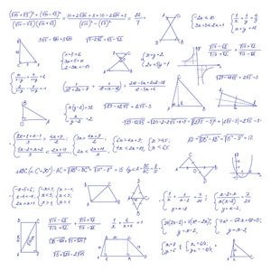 手写代数公式的手绘数学方程