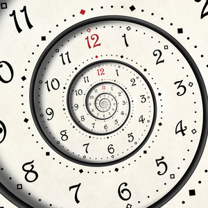 扭曲时钟手表不寻常的抽象纹理分形.