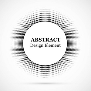 半色调点缀圆分布的背景。半色调效果矢量模式。孤立在白色背景上的圆点