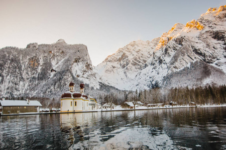 冬季 koenigssee 拜仁阿尔卑斯山