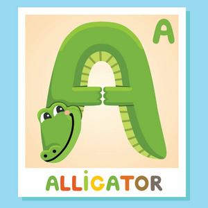 字母 a. 鳄鱼.动物字母表照片
