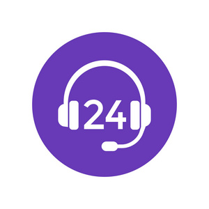 24支持服务图标, 带耳机