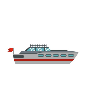大游艇图标，平面样式