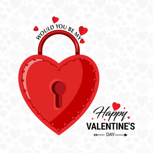 s day card vector with heart lock