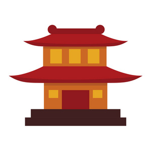 简易卡通简易中国宝塔矢量图示图照片