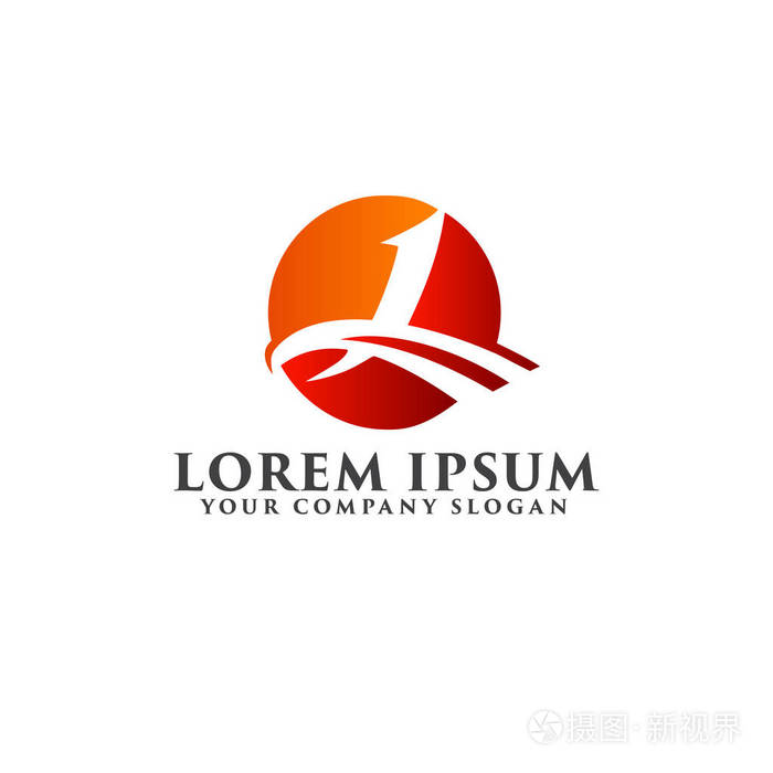 字母l 标志设计概念模板