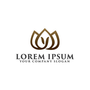 美化百合花标志设计概念模板图片