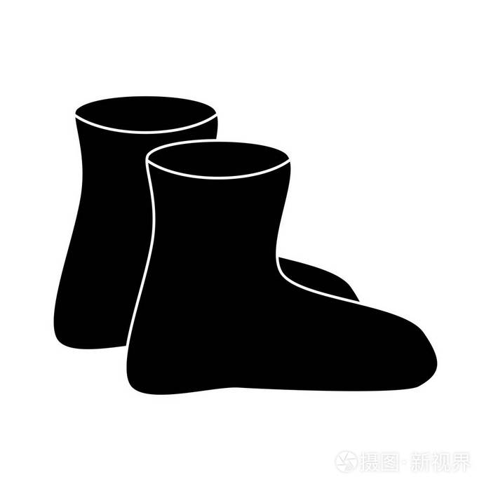 橡胶靴剪影, 卡通简单 gumboots 隔离