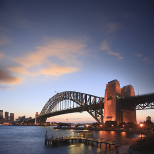 悉尼海港大桥黄昏日落广场
