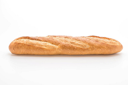 法国长棍面包在白色背景上