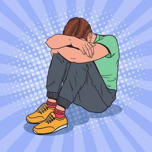 沮丧的年轻人图片-沮丧的年轻人素材-沮丧的年轻人插画-摄图新视界