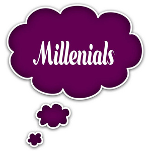 Millenials 在洋红色思想云