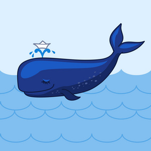 鲸鱼卡通矢量插图