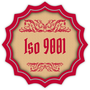 复古 Iso 9001 品红徽章