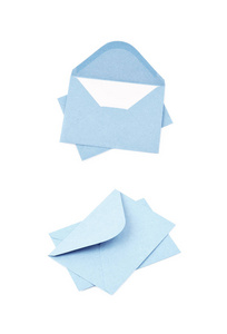 孤立的蓝色纸信封