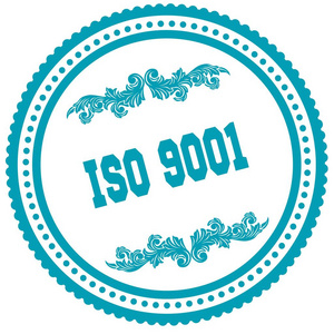 Iso 9001 蓝色圆形邮票