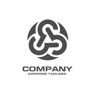 现代技术标志. 全球网络创意符号. 圆圈技术标志设计元素.照片